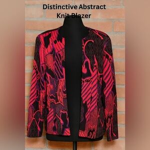Vintage Donovan-Galvani Abstract‎ Blazer Red Purple  80s  Jacket size small